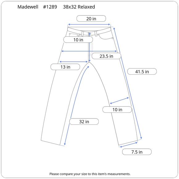 Madewell Men’s Relaxed Fit Jeans 38x32 Medium Wash Denim Factory Distressed - Picture 16 of 16